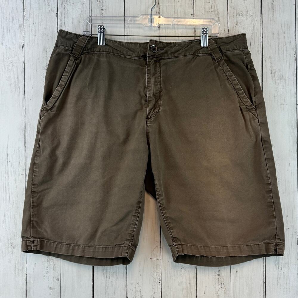 Horny Toad Brown Organic Cotton Outdoors High Rise 10.5” Chino Shorts Size 36